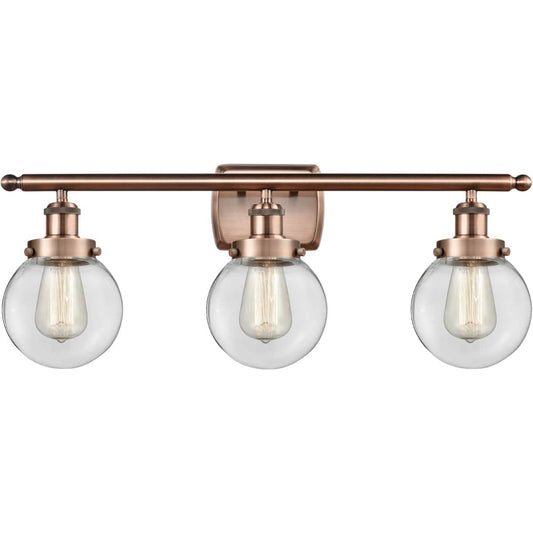 Innovations Lighting  916-3W-AC-G202-6 Ballston Beacon Bathroom Vanity Light Antique Copper