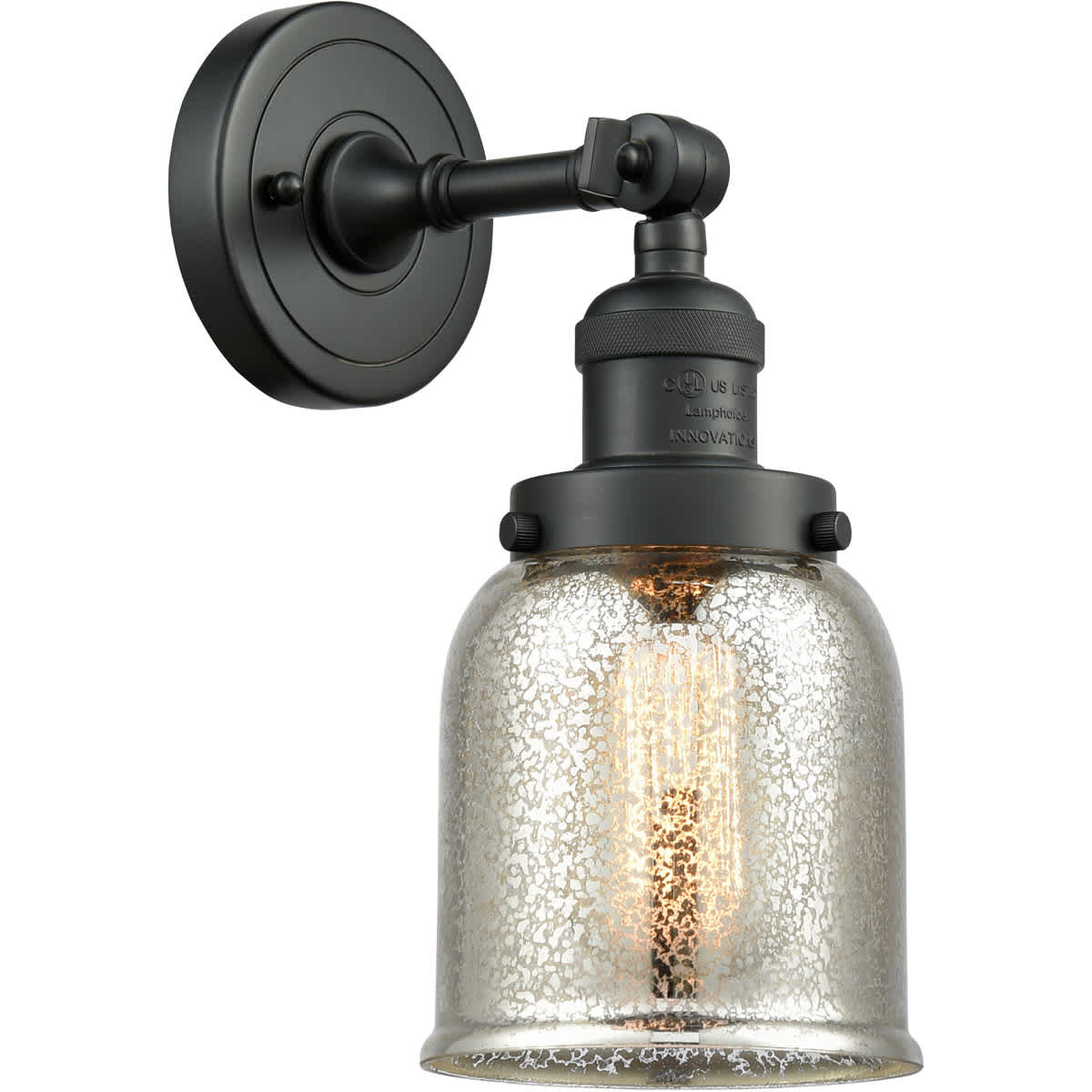 Innovations Lighting  203-BK-G58-LED Franklin Restoration Small Bell Wall Sconce Matte Black