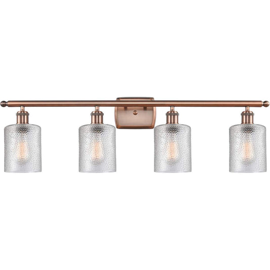 Innovations Lighting  516-4W-AC-G112 Ballston Cobbleskill Bathroom Vanity Light Antique Copper