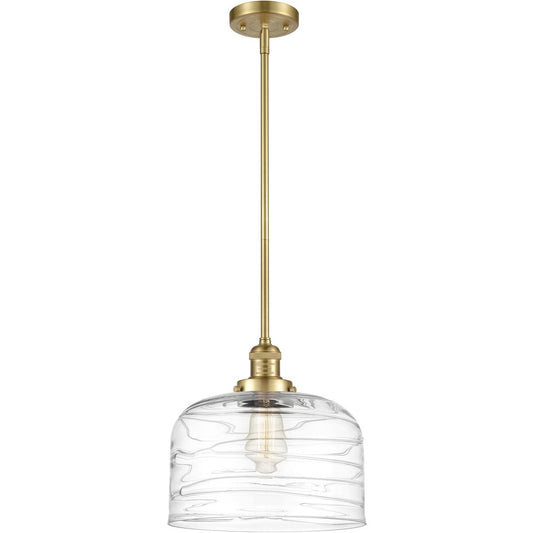 Innovations Lighting  201S-SG-G713-L Franklin Restoration Bell Mini Pendant Satin Gold
