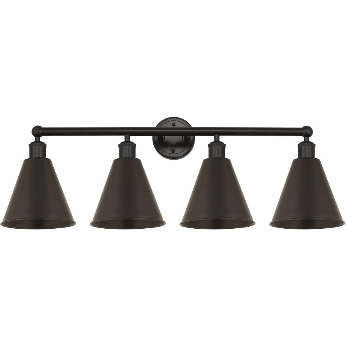 Innovations Lighting  616-4W-OB-MBC-8-OB Ballston Cone Bathroom Vanity Light Oil Rubbed Bronze