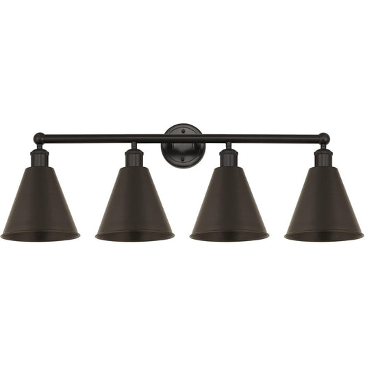 Innovations Lighting  616-4W-OB-MBC-8-OB Ballston Cone Bathroom Vanity Light Oil Rubbed Bronze
