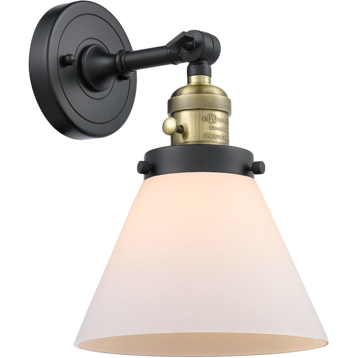 Innovations Lighting  203SW-BAB-G41 Franklin Restoration Large Cone Wall Sconce Black Antique Brass