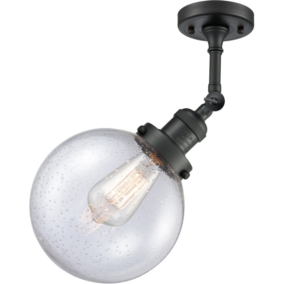 Innovations Lighting  201F-BK-G204-8-LED Franklin Restoration Large Beacon Semi-Flush Mount