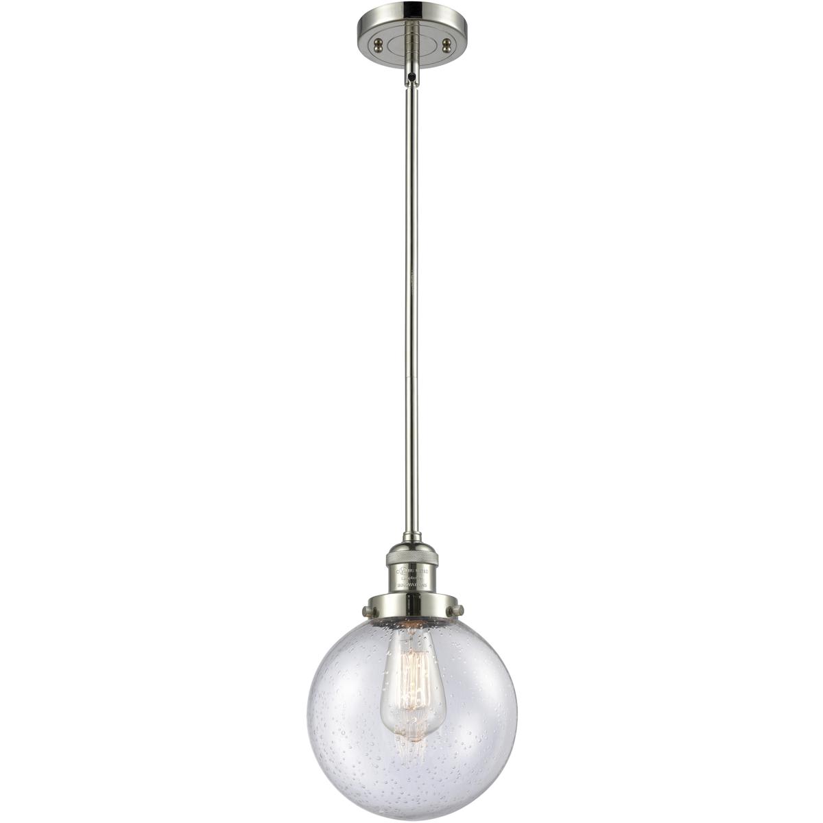 Innovations Lighting  201S-PN-G204-8-LED Franklin Restoration Beacon Mini Pendant Polished Nickel