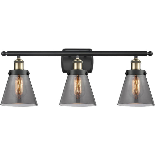 Innovations Lighting  916-3W-BAB-G63-LED Ballston Small Cone Bathroom Vanity Light