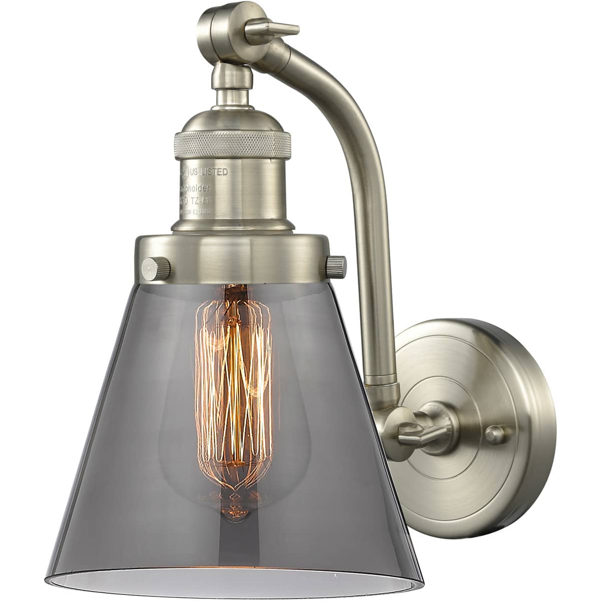 Innovations Lighting  515-1W-SN-G63-LED Franklin Restoration Small Cone Wall Sconce