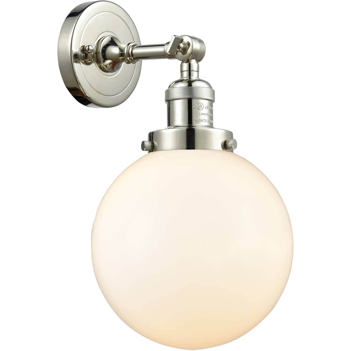 Innovations Lighting  203-PN-G201-8-LED Franklin Restoration Large Beacon Wall Sconce Polished Nickel