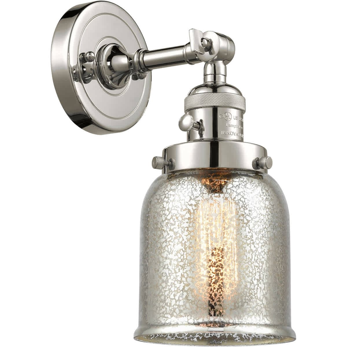 Innovations Lighting  203SW-PN-G58-LED Franklin Restoration Small Bell Wall Sconce Polished Nickel