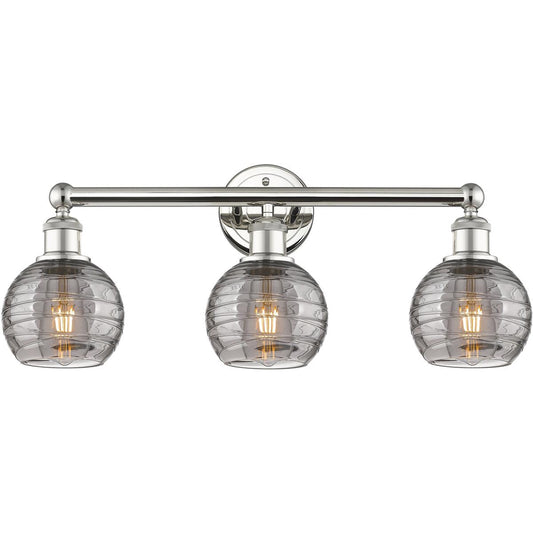 Innovations Lighting  616-3W-PN-G1213-6SM Edison Athens Deco Swirl Bathroom Vanity Light