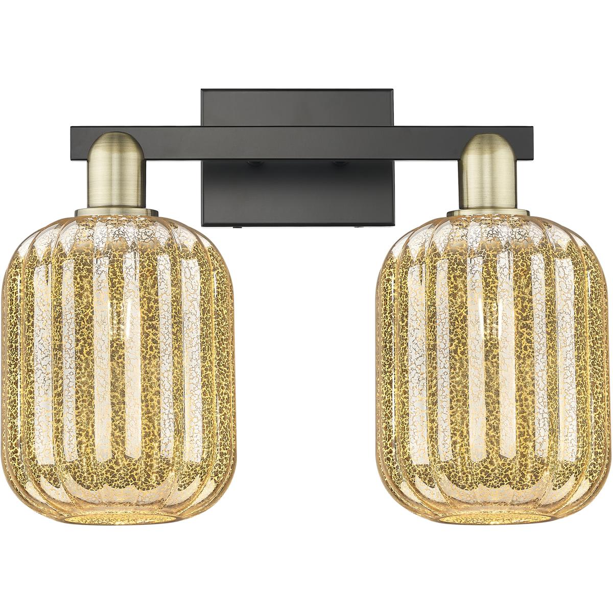 Innovations Lighting  716-2W-BAB-G460-7ME Preston Bathroom Vanity Light Black Antique Brass