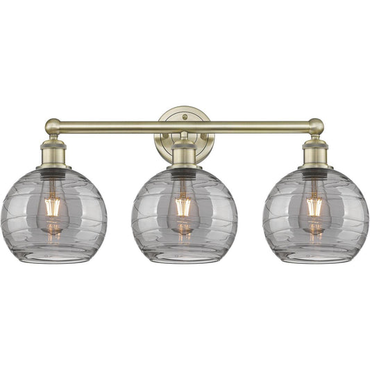 Innovations Lighting  616-3W-AB-G1213-8SM Edison Athens Deco Swirl Bathroom Vanity Light