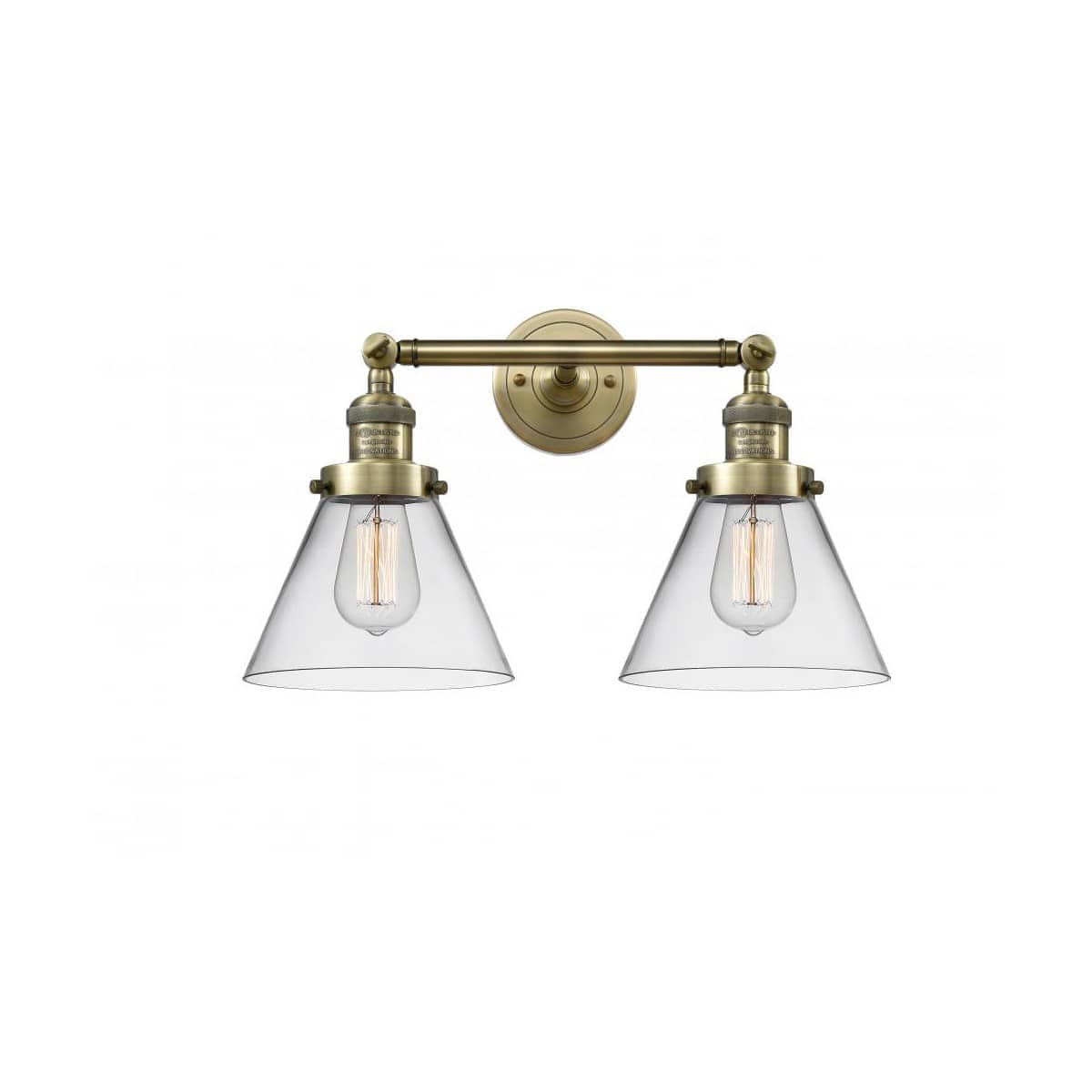 Innovations Lighting  208-AB-G42 Franklin Restoration Large Cone Bathroom Vanity Light Antique Brass