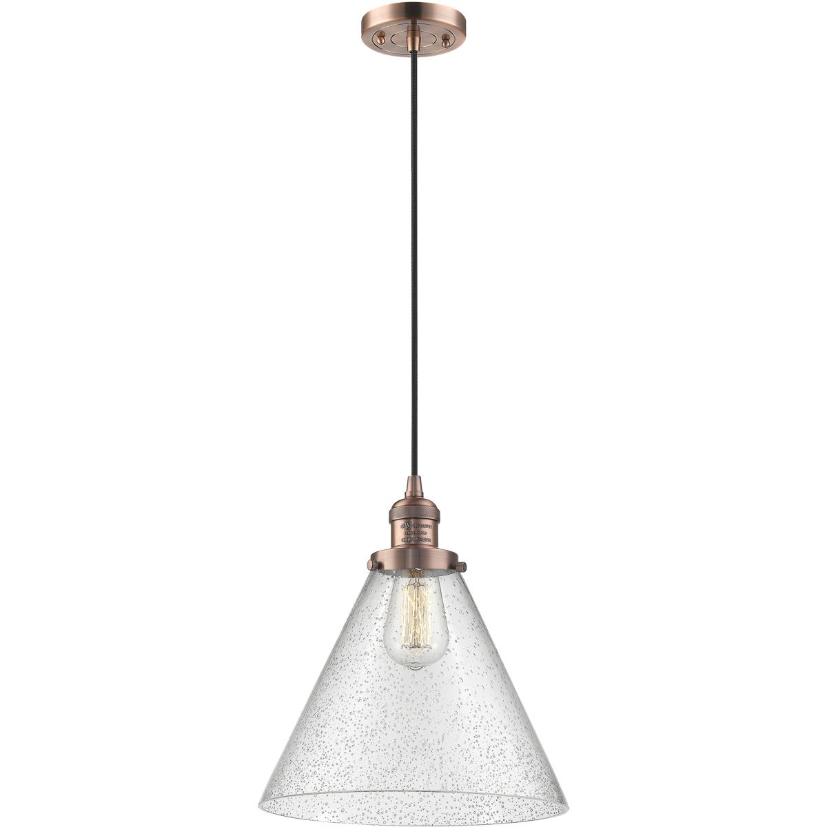 Innovations Lighting  201C-AC-G44-L-LED Franklin Restoration Cone Mini Pendant Antique Copper