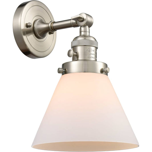 Innovations Lighting  203SW-SN-G41-LED Franklin Restoration Large Cone Wall Sconce