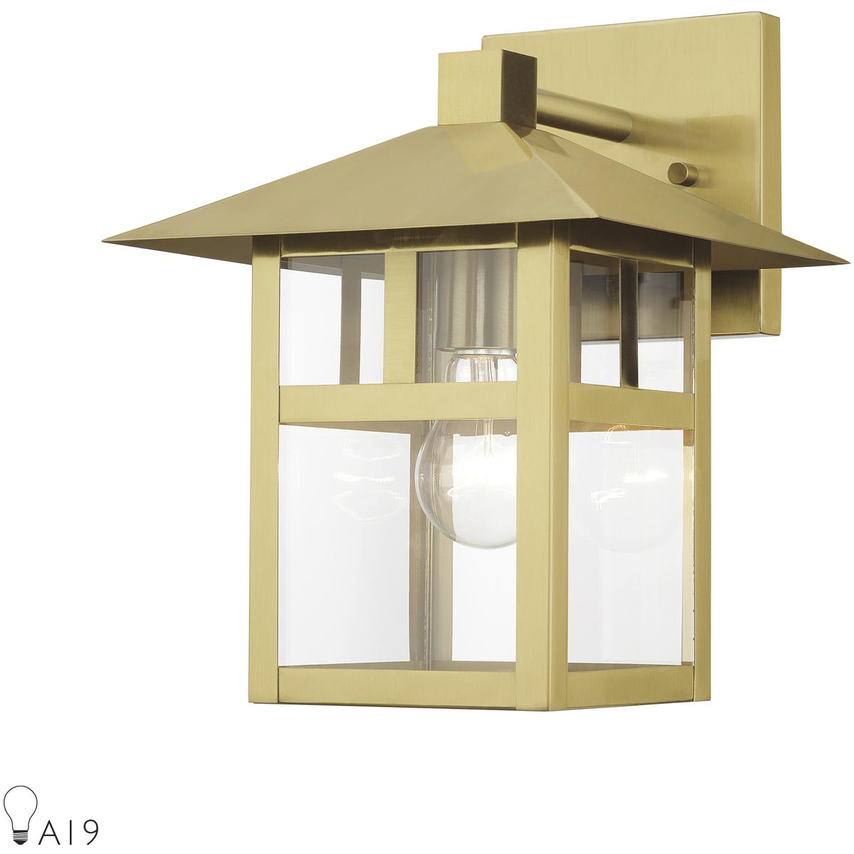 Livex Lighting  21323-32 Crestlake 1 Light 115 inch Satin Gold Outdoor Wall Lantern