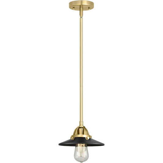 Innovations Lighting  288-1S-SG-M6-BK-LED Nouveau 2 Railroad Mini Pendant Satin Gold