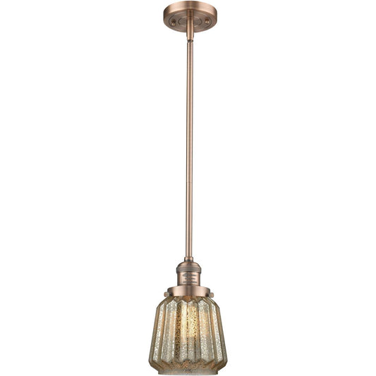 Innovations Lighting  201S-AC-G146 Franklin Restoration Chatham Mini Pendant Antique Copper