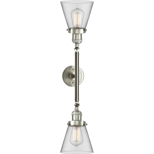 Innovations Lighting  208-SN-G62-LED Franklin Restoration Small Cone Bathroom Vanity Light