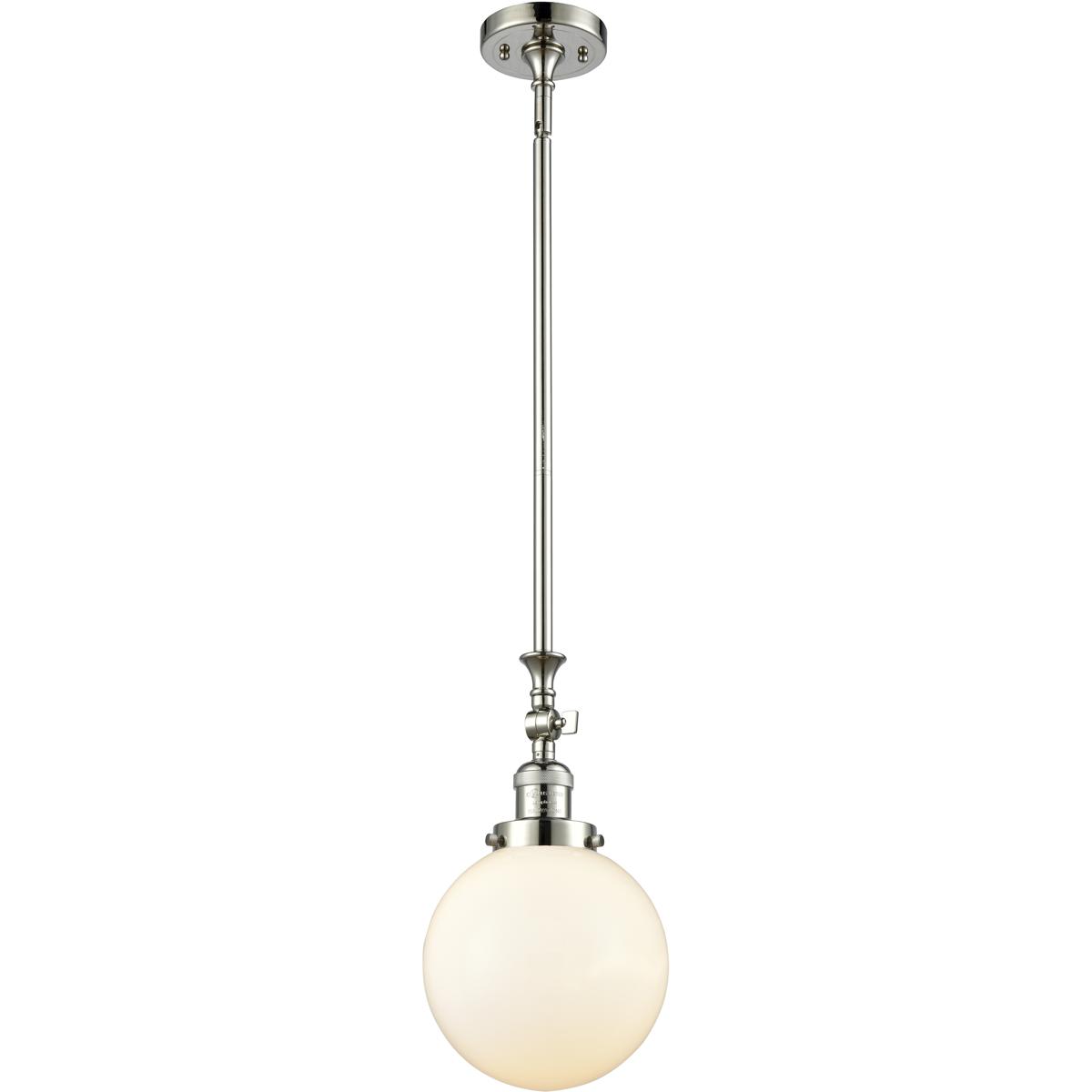 Innovations Lighting  206-PN-G201-8-LED Franklin Restoration Beacon Mini Pendant Polished Nickel