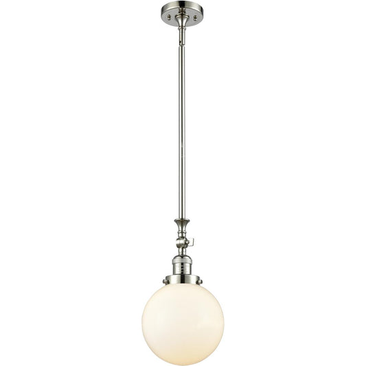 Innovations Lighting  206-PN-G201-8-LED Franklin Restoration Beacon Mini Pendant Polished Nickel