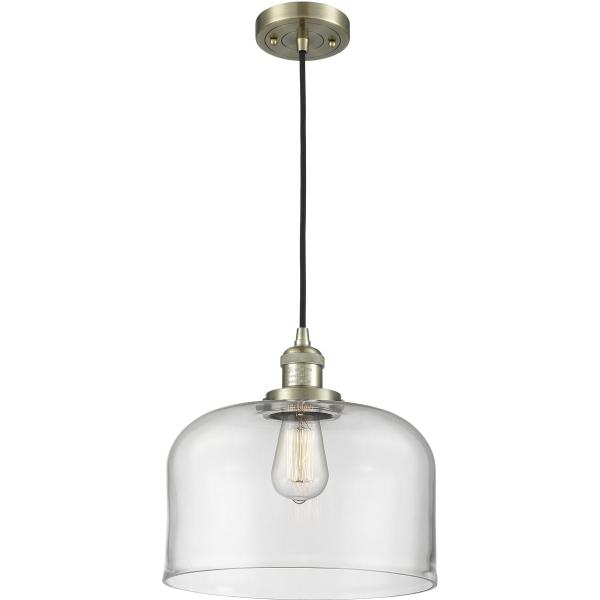 Innovations Lighting  201C-AB-G72-L-LED Franklin Restoration Bell Mini Pendant Antique Brass