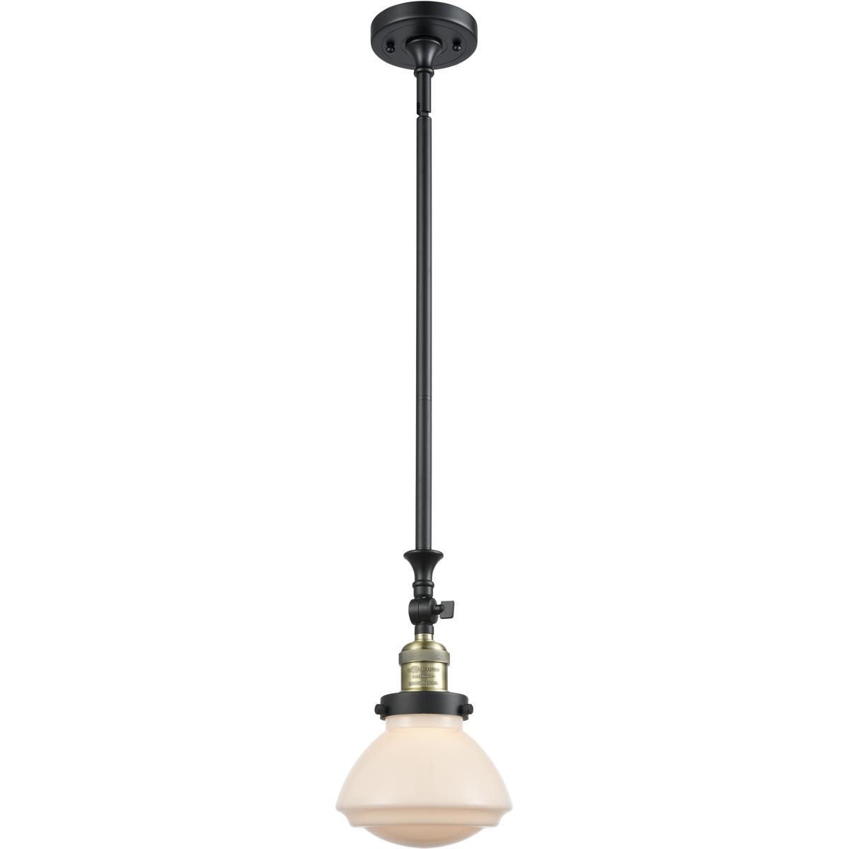 Innovations Lighting  206-BAB-G321-LED Franklin Restoration Olean Mini Pendant Black Antique Brass