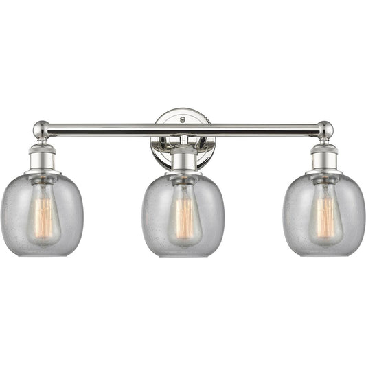 Innovations Lighting  616-3W-PN-G104 Belfast Bathroom Vanity Light Polished Nickel