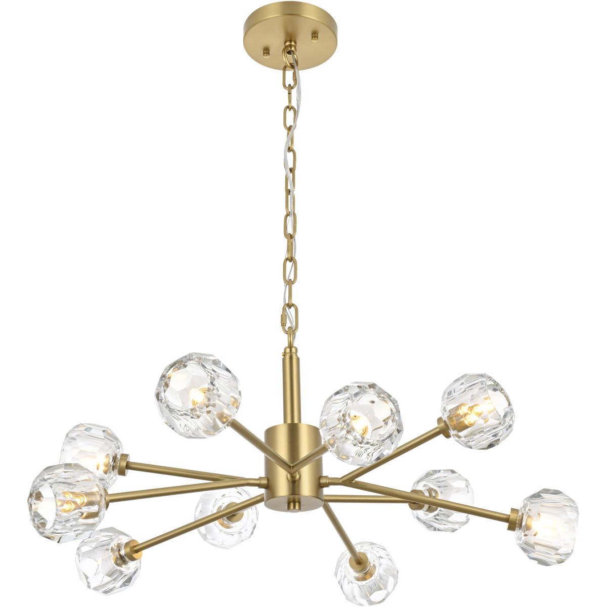 Elegant Lighting  3509D29G Graham 10 Light 30 inch Gold Pendant Ceiling Light