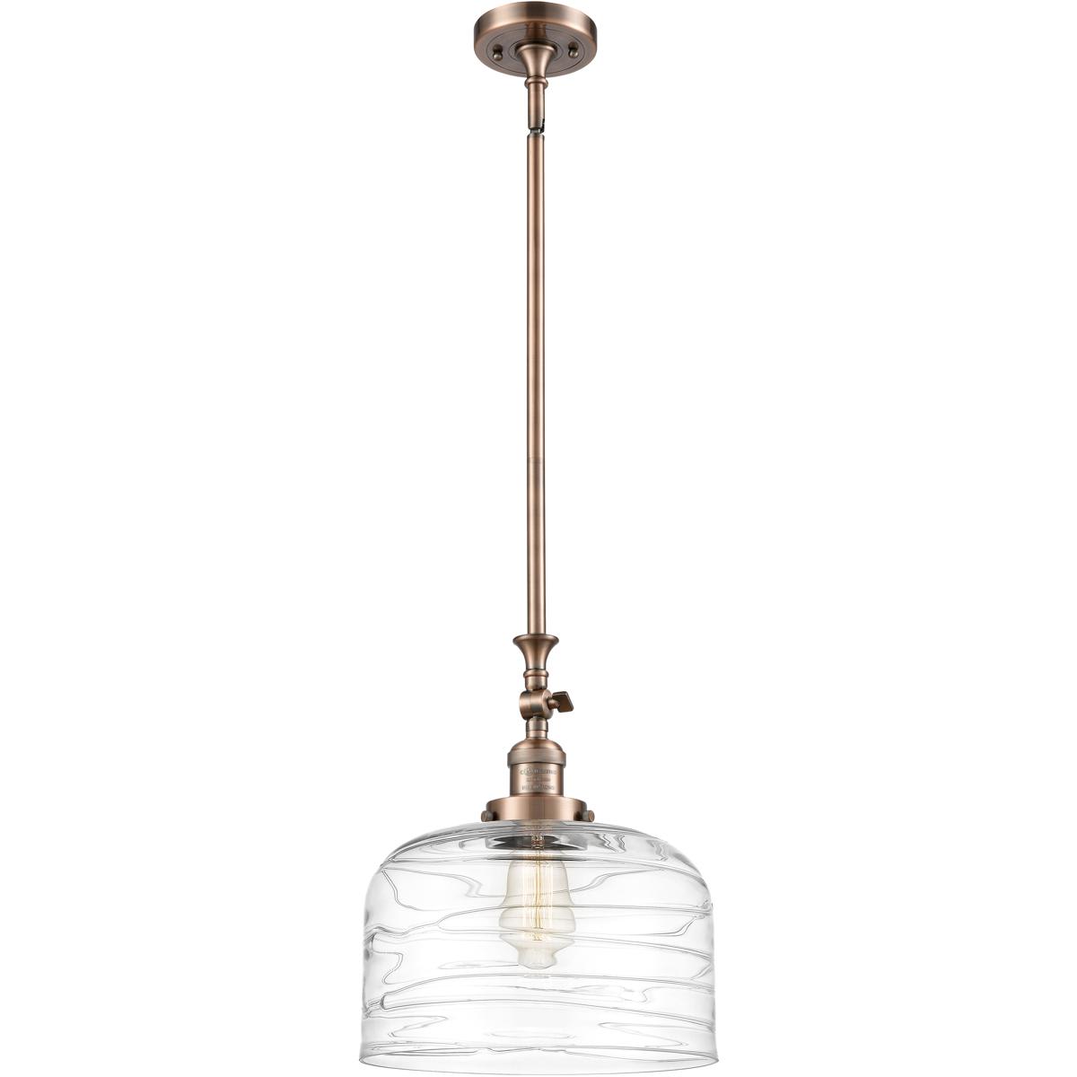 Innovations Lighting  206-AC-G713-L Franklin Restoration Bell Mini Pendant Antique Copper