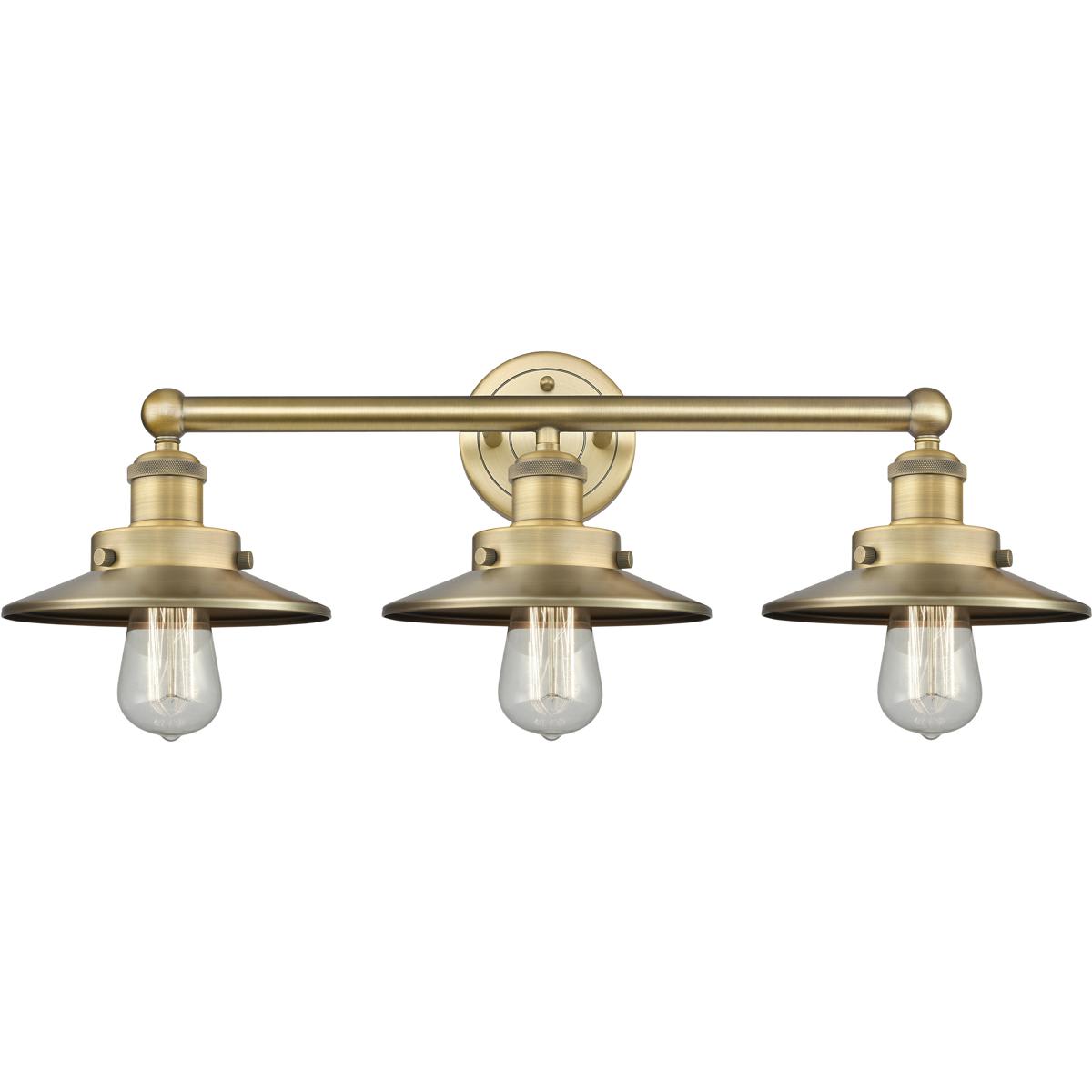 Innovations Lighting  616-3W-BB-M4-BB Edison Bathroom Vanity Light Brushed Brass