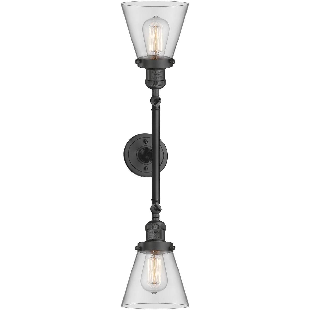 Innovations Lighting  208-OB-G62-LED Franklin Restoration Small Cone Bathroom Vanity Light