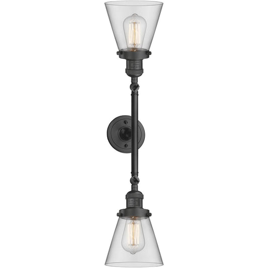Innovations Lighting  208-OB-G62-LED Franklin Restoration Small Cone Bathroom Vanity Light