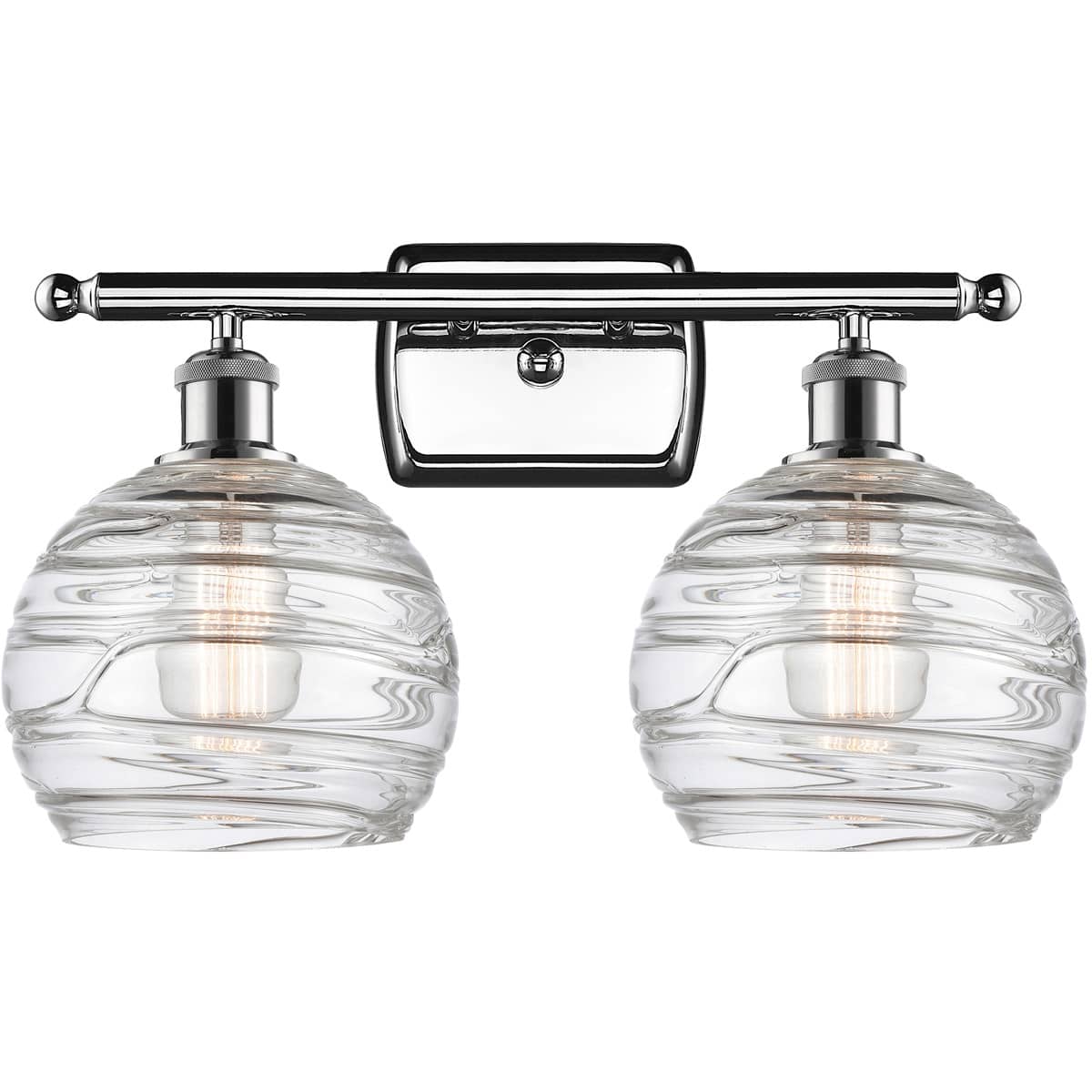 Innovations Lighting  516-2W-PC-G1213-8-LED Ballston Deco Swirl Bathroom Vanity Light Polished Chrome