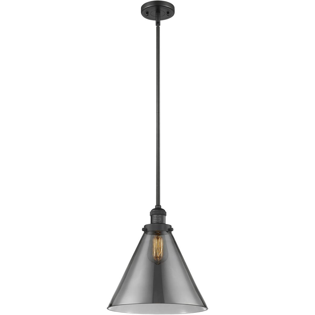 Innovations Lighting  201S-BK-G43-L Franklin Restoration Cone Mini Pendant Matte Black