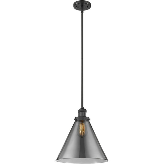 Innovations Lighting  201S-BK-G43-L Franklin Restoration Cone Mini Pendant Matte Black