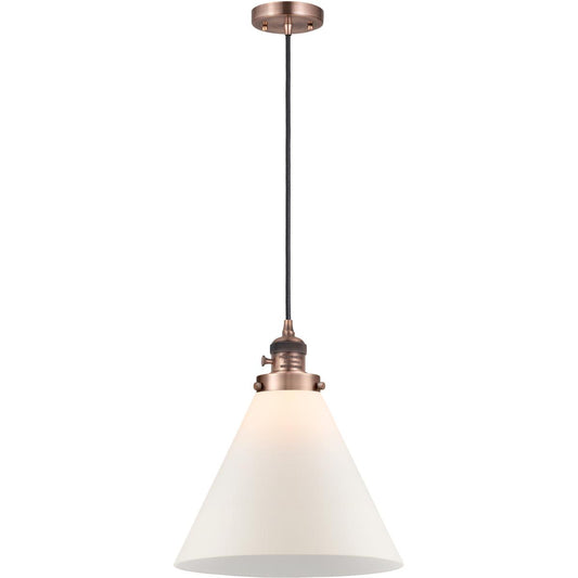 Innovations Lighting  201CSW-AC-G41-L-LED Franklin Restoration Cone Mini Pendant Antique Copper