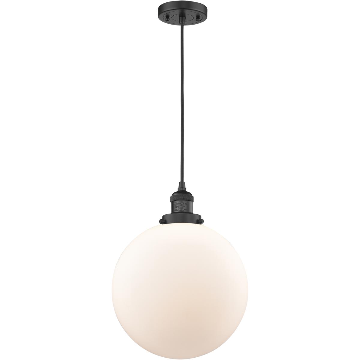 Innovations Lighting  201C-BK-G201-12-LED Franklin Restoration Beacon Mini Pendant Matte Black