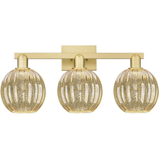 Innovations Lighting  716-3W-SG-G458-7ME Preston Bathroom Vanity Light Satin Gold
