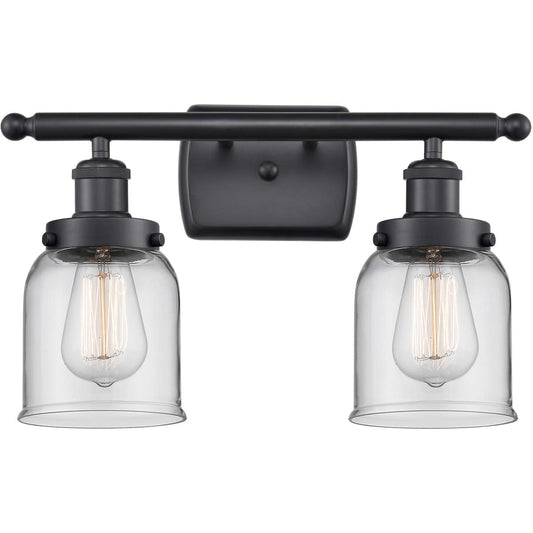 Innovations Lighting  916-2W-BK-G52 Ballston Small Bell Bathroom Vanity Light Matte Black