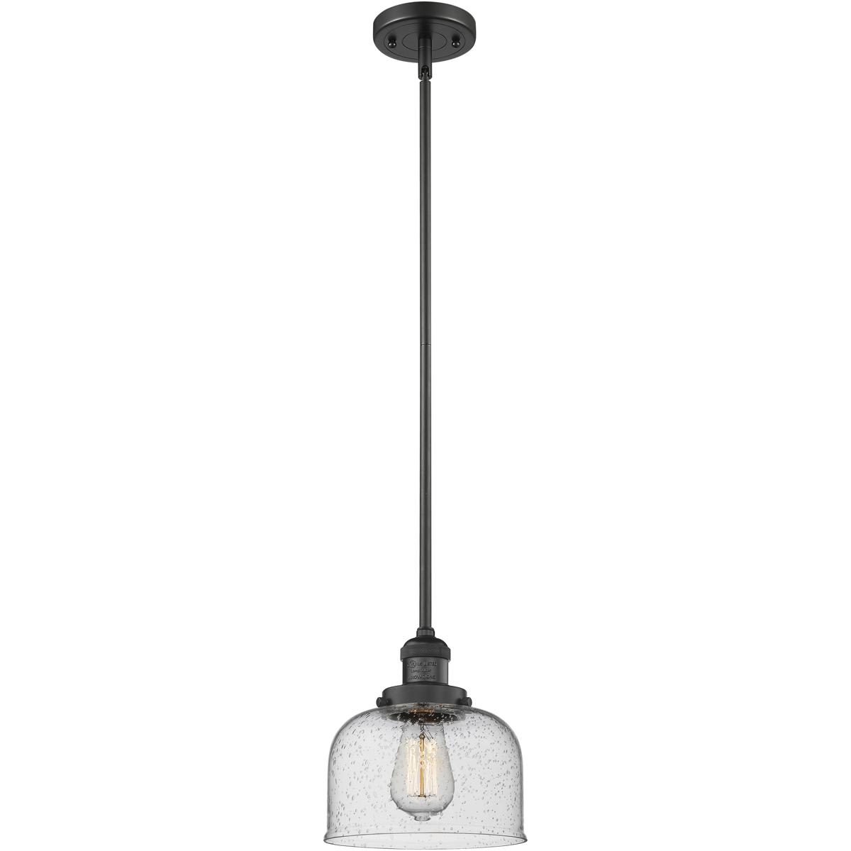Innovations Lighting  201S-BK-G74-LED Franklin Restoration Bell Mini Pendant Matte Black