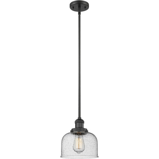 Innovations Lighting  201S-BK-G74-LED Franklin Restoration Bell Mini Pendant Matte Black