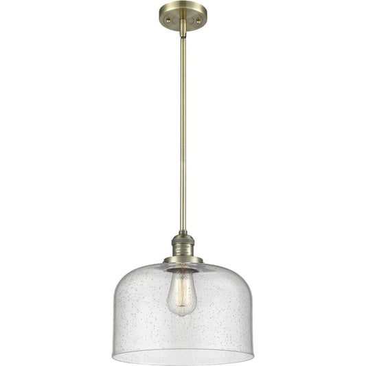 Innovations Lighting  201S-AB-G74-L Franklin Restoration Bell Mini Pendant Antique Brass