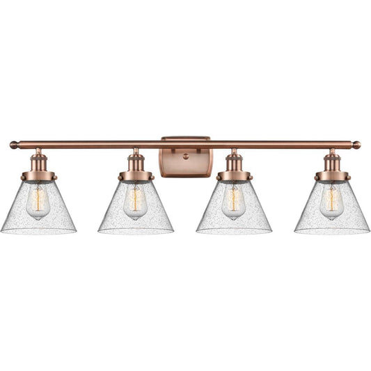 Innovations Lighting  916-4W-AC-G44 Ballston Large Cone Bathroom Vanity Light Antique Copper