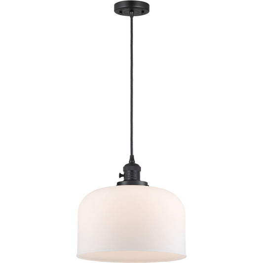 Innovations Lighting  201CSW-BK-G71-L Franklin Restoration Bell Mini Pendant Matte Black