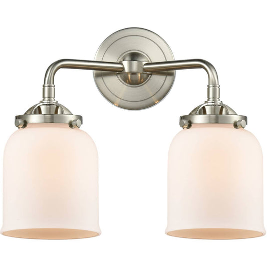 Innovations Lighting  284-2W-SN-G51-LED Nouveau Small Bell Bathroom Vanity Light Brushed Satin Nickel