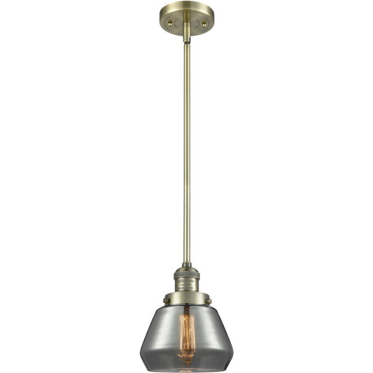 Innovations Lighting  201S-AB-G173-LED Franklin Restoration Fulton Mini Pendant Antique Brass