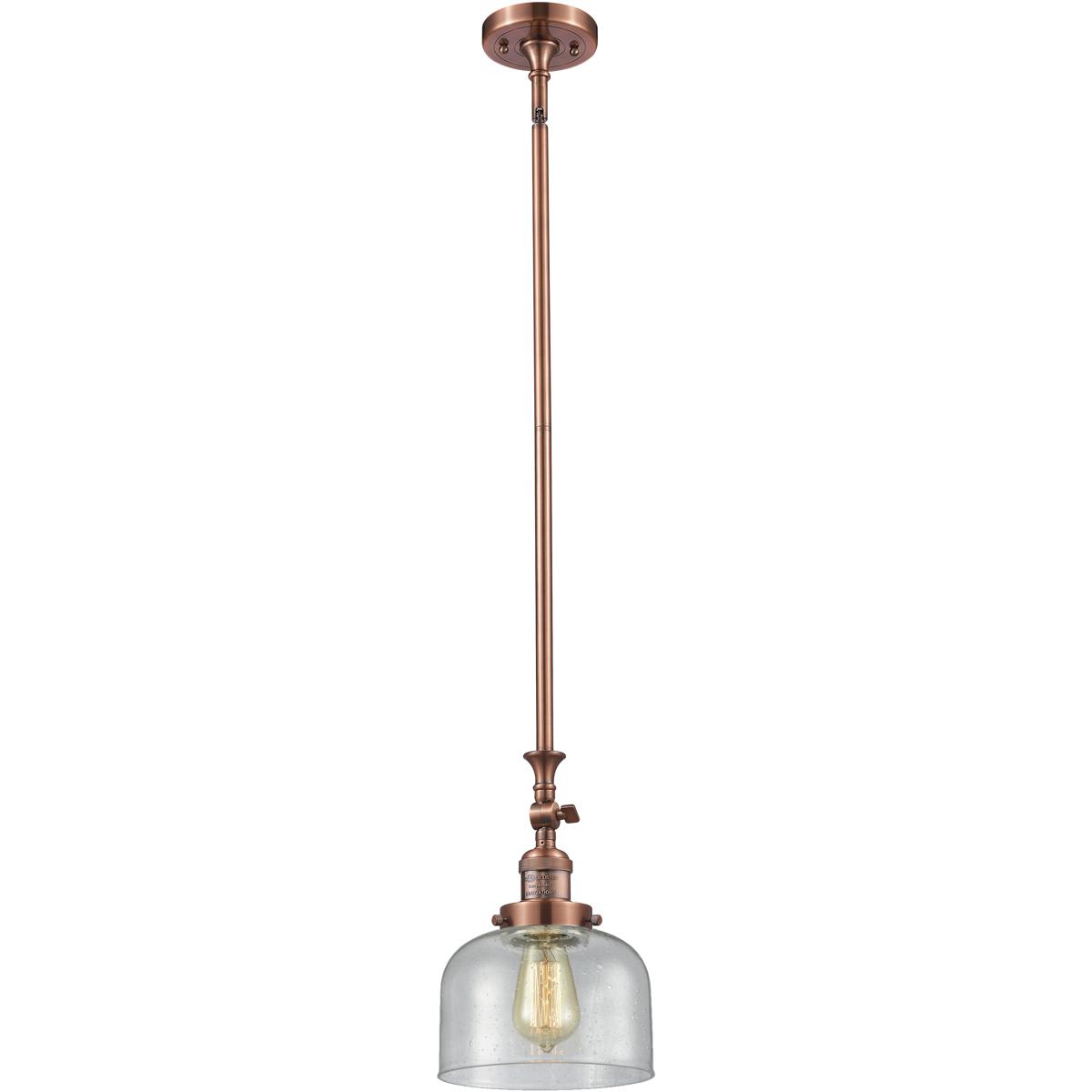 Innovations Lighting  206-AC-G74-LED Franklin Restoration Bell Mini Pendant Antique Copper