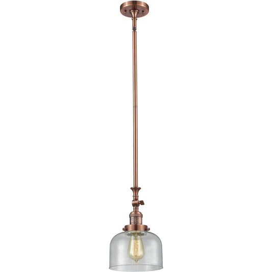 Innovations Lighting  206-AC-G74-LED Franklin Restoration Bell Mini Pendant Antique Copper
