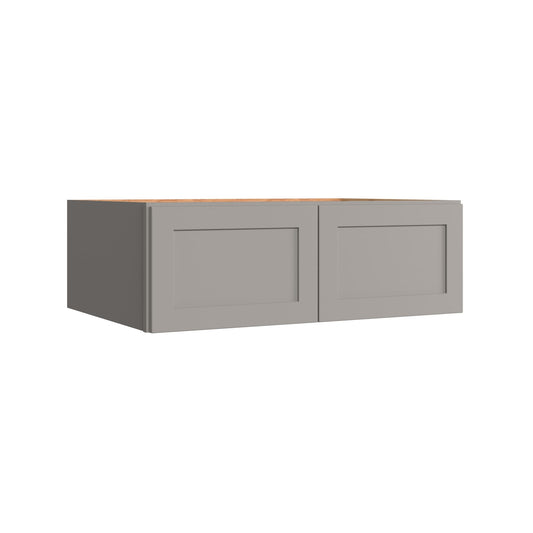 KraftMaid Momentum Deveron 36-in W x 12-in H x 24-in D Pebble Grey Wall Fully Assembled Plywood Cabinet Recessed Panel Shaker
